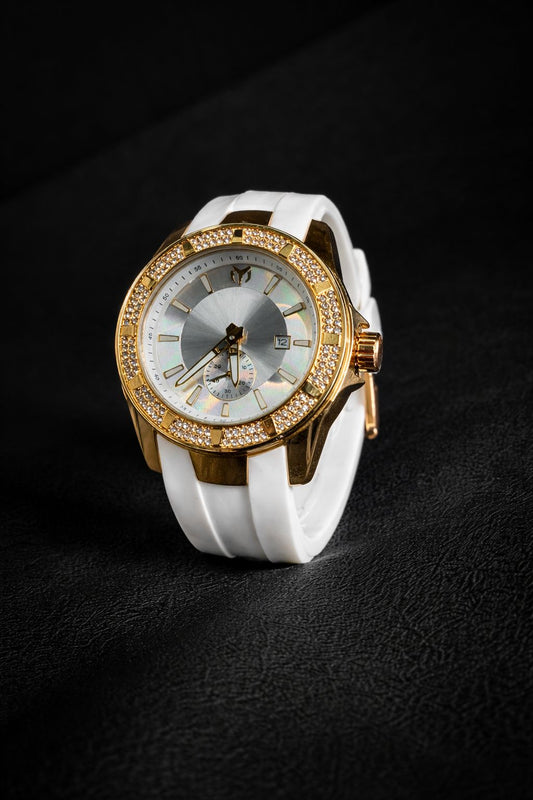 TECHNOMARINE BLANCO DORADO PIEDRAS