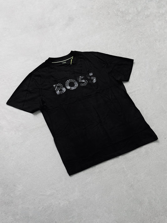 BOSS NEGRA LETRA APLIQUE BRILLANTE